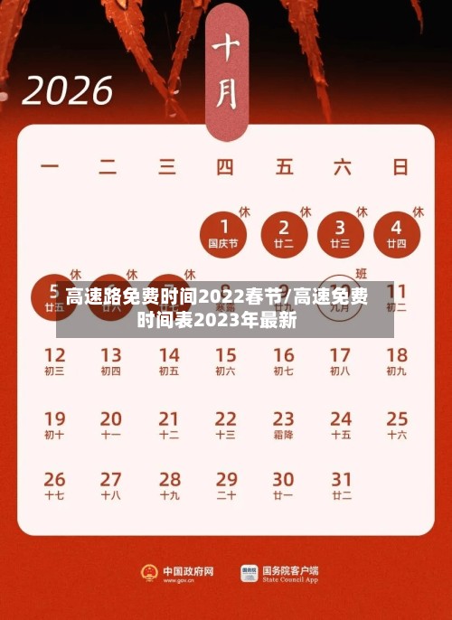 高速路免费时间2022春节/高速免费时间表2023年最新