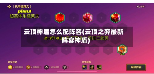 云顶神盾怎么配阵容(云顶之弈最新阵容神盾)