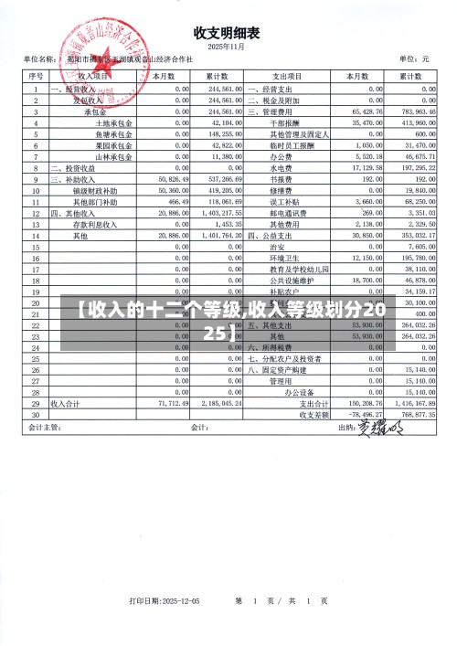 【收入的十二个等级,收入等级划分2025】