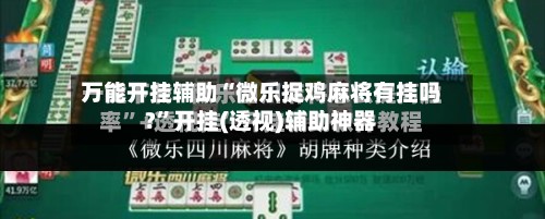 万能开挂辅助“微乐捉鸡麻将有挂吗?”开挂(透视)辅助神器