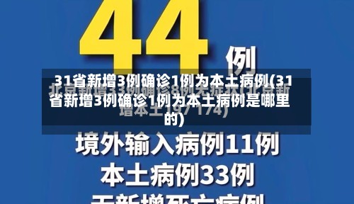 31省新增3例确诊1例为本土病例(31省新增3例确诊1例为本土病例是哪里的)