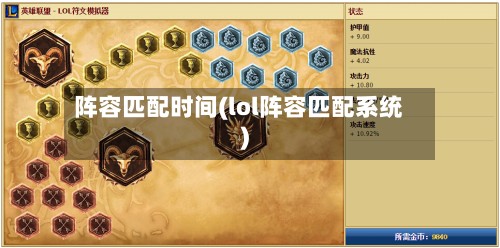 阵容匹配时间(lol阵容匹配系统)-第2张图片