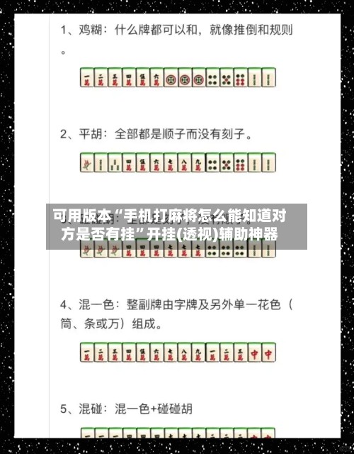可用版本“手机打麻将怎么能知道对方是否有挂”开挂(透视)辅助神器-第1张图片